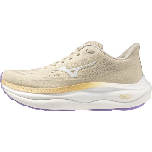 Photo produit de Mizuno Chaussures Running Femme - Wave Sky 9 - Summer Sand/White/Curds &amp; Whey