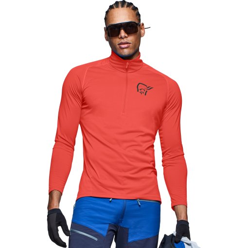 Foto de Norrona Camiseta de Manga Larga Hombre - fjørå equaliser Zip Top - Paprika
