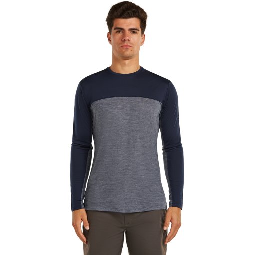 Picture of Icebreaker Merino 125 Cool-Lite™ Sphere Long Sleeve Tee Colour Block Men - Midnight Navy Hthr/Midnight Navy