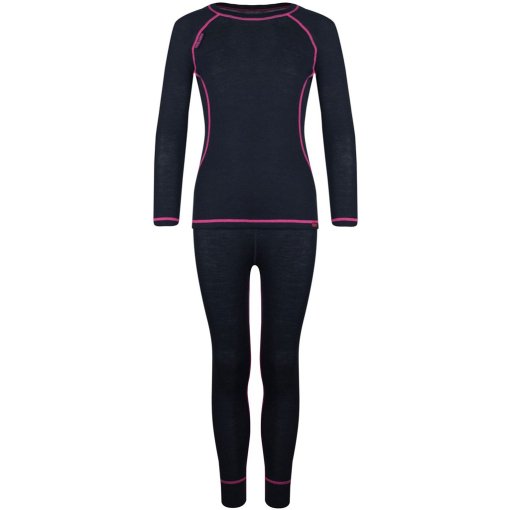 Foto de Trollkids Juego de Ropa Interior Niña - Merino Baselayer - Anthracite/Magenta
