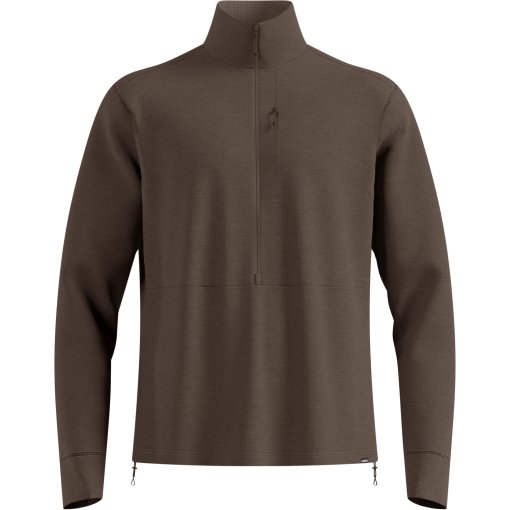Slika izdelka Odlo Essentials Grid Fleece Moška večnamenska srednja plast z polovično zadrgo - brown granite