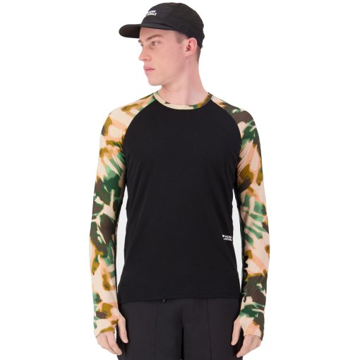 Picture of Mons Royale Temple Merino Long Sleeve Men - bush camo / black