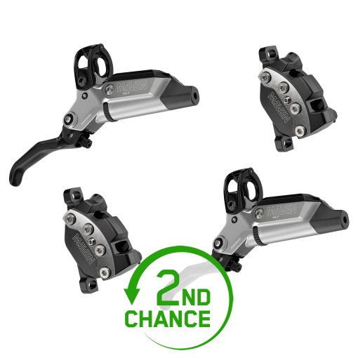 Productfoto van SRAM Maven Schijfrem - Ultimate | 4-Zuiger | A1 - Set (Vooraan 770mm + Achteraan 1400mm) | clear anodized - B-Keus