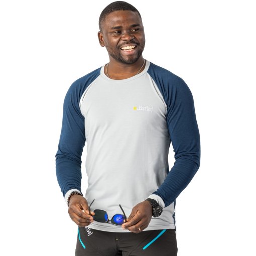 Foto de Dirtlej Maillot MTB Hombre - Mountee Drirelease® Merino - cool grey/steel blue