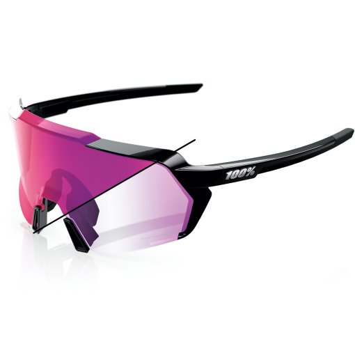Picture of 100% Korbin Photochromic Glasses - Gloss Black - Purple Mirror