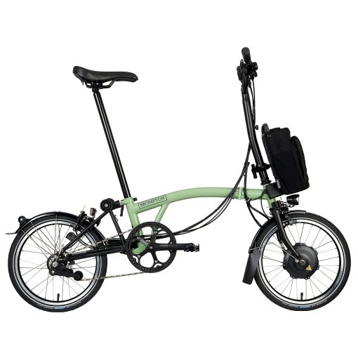 Photo produit de Brompton Vélo Pliant Électrique 16&quot; - Electric C Line Explore - 6-Speed - High Bar - Telescopic Seatpost - 2023 - matcha green
