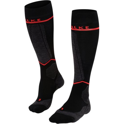 Photo produit de Falke Chaussettes Femme - SK Energizing Wool - black-neon red 3178