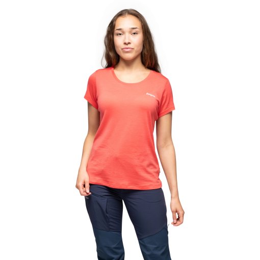 Foto de Bergans Camiseta Mujer - Rabot Emblem Wool - peachy red