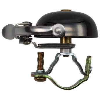 Foto van Crane Bell Co. Mini Suzu Fietsbel - Steel Band Mount - neo black