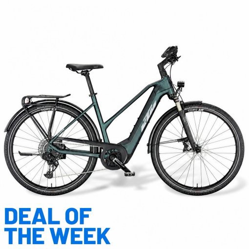 Productfoto van KTM MACINA SPORT 710 GX AXS - Dames Trekking E-Bike - 2023 - green purple flip matt (silver+blue)