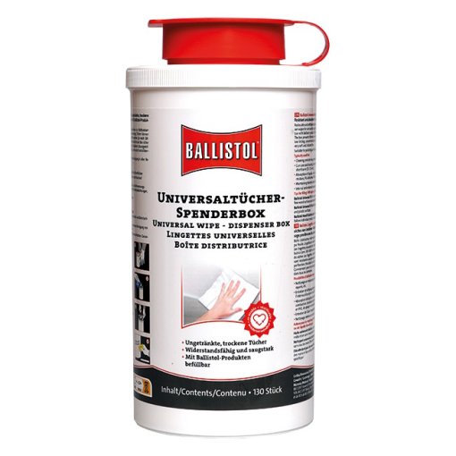 Foto de Ballistol Caja Dispensadora con 130 Toallitas Secas