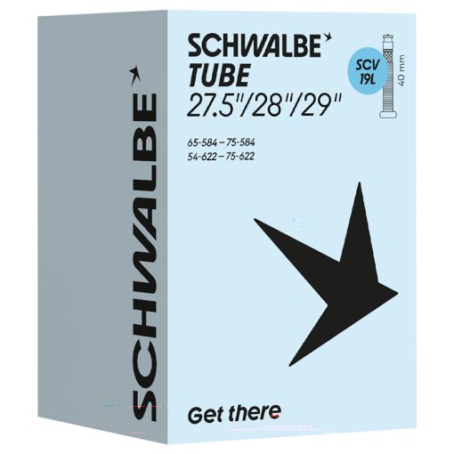 Photo produit de Schwalbe Chambre à Air - No. 19L | 27.5&quot;/28&quot;/29&quot; | MTB+ - 54/75-584/622 | SCV 40mm (Clik Valve)