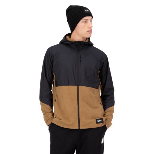 Photo produit de Mons Royale Veste Homme - Offgrid Merino Fleece Wind - noir / toffee