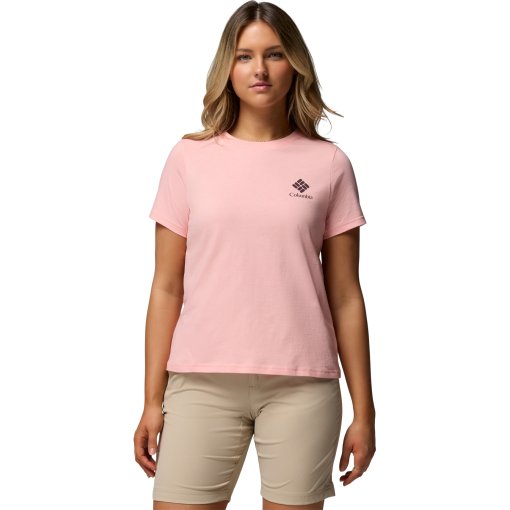 Produktbild von Columbia Rolling Bend Graphic T-Shirt Damen - Pink Sand/Stacked Gem Mini