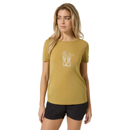 Productfoto van SUPER.NATURAL Flower Boots T-Shirt Dames - Sahara/White Stone