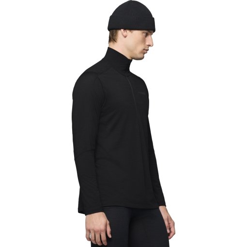 Foto de Norrona falketind equaliserUll Zip Neck Camiseta de manga larga para hombres - Caviar Black