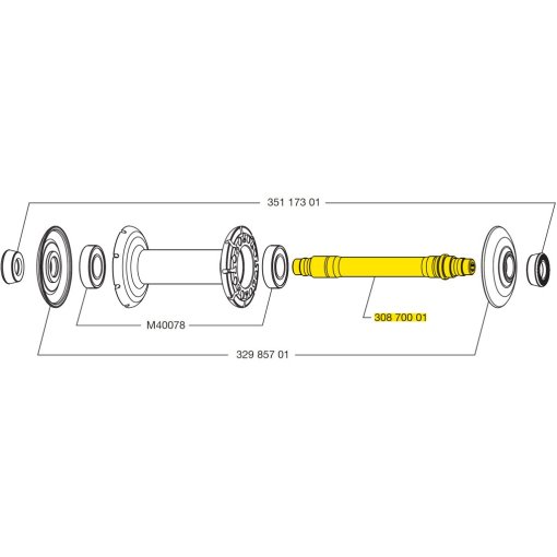 Picture of Mavic Front Wheel Axle for Cosmic Carbone CXR 80 - 30870001