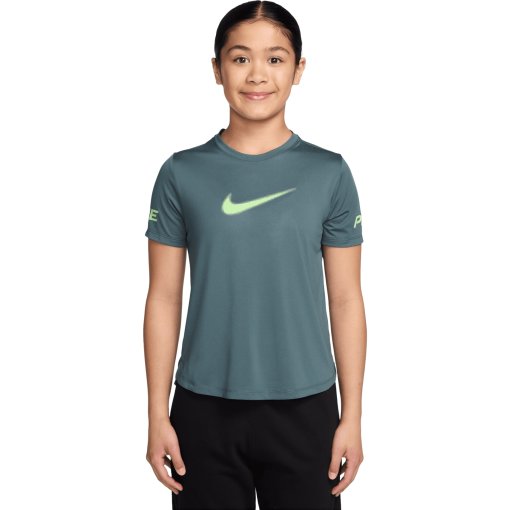 Photo produit de Nike Pro Dri-FIT Haut d&#039;entraînement à manches courtes pour enfants - mineral slate/light liquid lime IF1777-382