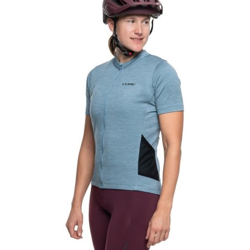 Immagine prodotto da CUBE Maglia a Maniche Corte Donna - Gravel Full Zip Cargo - blu