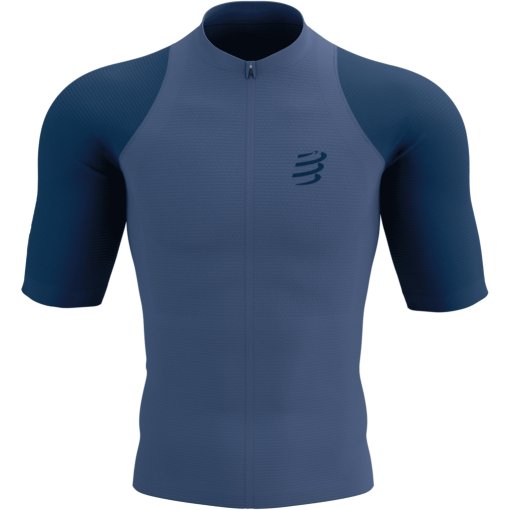 Picture of Compressport Trail Racing Postural Short Sleeve Shirt Men - indigo/blues
