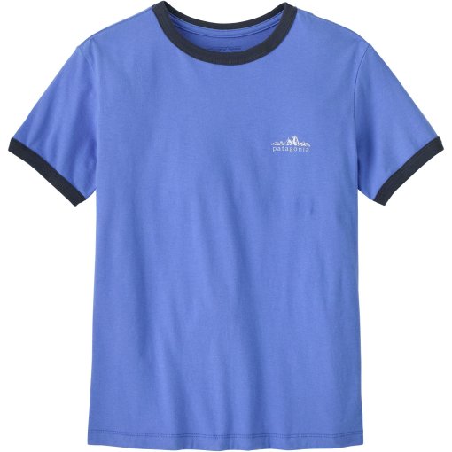 Photo produit de Patagonia Fitz Roy Foothills Ringer T-shirt pour femmes - Diver Blue