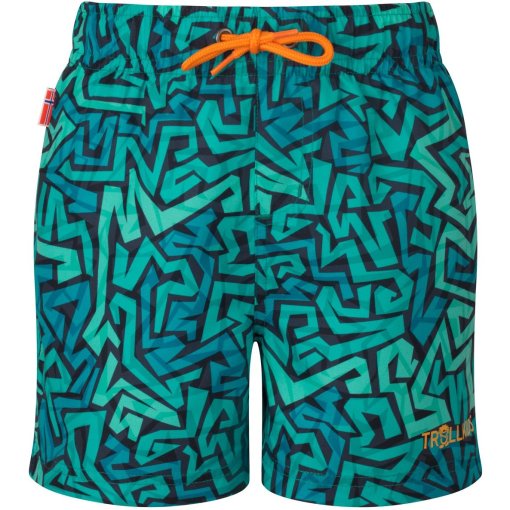 Photo produit de Trollkids Haukland Short de bain pour enfants - Sea Green/Sahara Sunset