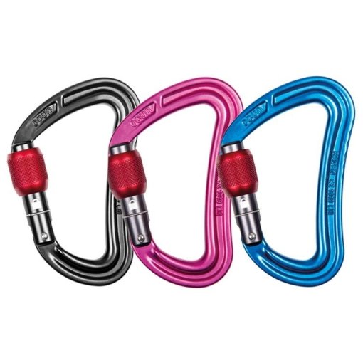 Produktbild von Ocún Raven Screw Karabiner 3er-Set - anthracite, pink, blue