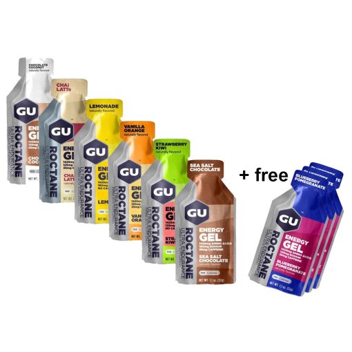 Photo produit de GU Roctane Energy Gel Assortiment - 6x32g + 3x32g Promo-Samples