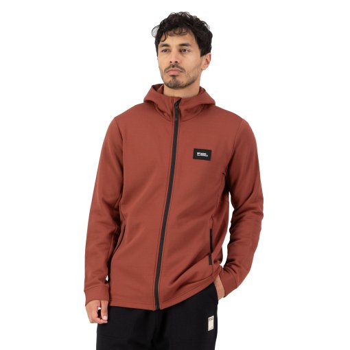 Photo produit de Mons Royale Veste à Capuche Homme - Arcadia Merino Fleece - sienna