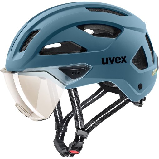 Picture of Uvex stride visor Bike Helmet - stone blue matt/ltm. silver