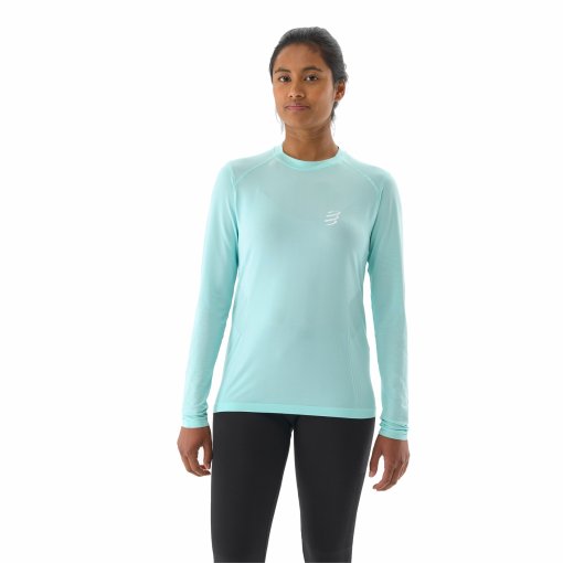 Foto de Compressport Camiseta de Manga Larga Mujer - Performance Running - shell blue