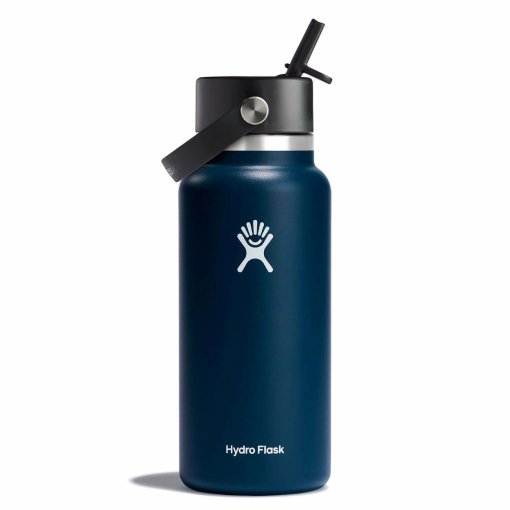 Foto de Hydro Flask Botella Térmica - 32oz Wide Mouth + Tapa Flex Straw - 946ml - Indigo