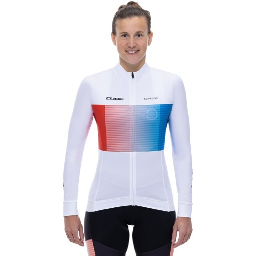 Foto de CUBE Maillot de Manga Larga Mujer - ROAD/XC Teamline - white´n´blue´n´red