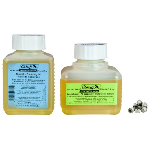 Picture of Rohloff Oil of Speedhub 500/14 Set - 125ml All Season Oil | 250ml Cleaning Oil + 10x Oil Drain Screw
