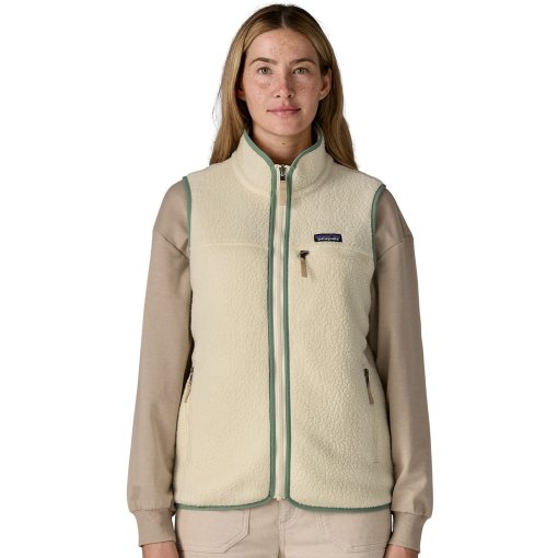 Foto de Patagonia Chaleco Polar Mujer - Retro Pile - Natural w/Ellwood Green