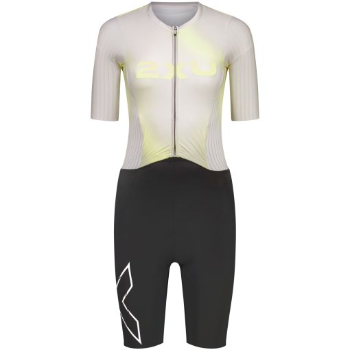 Productfoto van 2XU Light Speed React Sleeved Trisuit Dames - lemon ice/jupiter