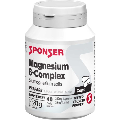 Productfoto van SPONSER Magnesium 6-Complex - Voedingssupplement - 80 capsules