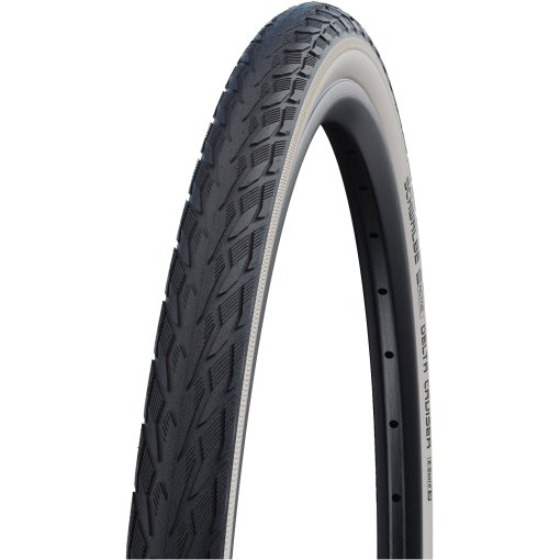 Foto de Schwalbe Cubierta Rigida - Delta Cruiser Plus - Active | Green Compound | Puncture Guard - E-25 - 28x1.10&quot; | Whitewall Reflex