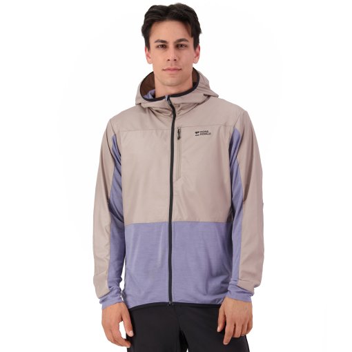 Picture of Mons Royale Diversion Merino Wind Jacket Men - cinder / blue granite