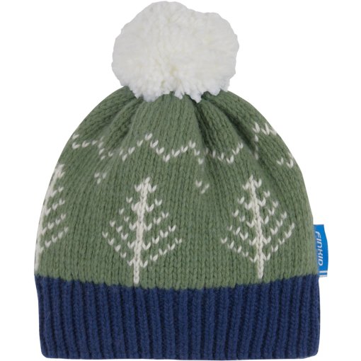 Photo produit de Finkid Bonnet à Pompon Enfant - PEIKKO - green bay/navy