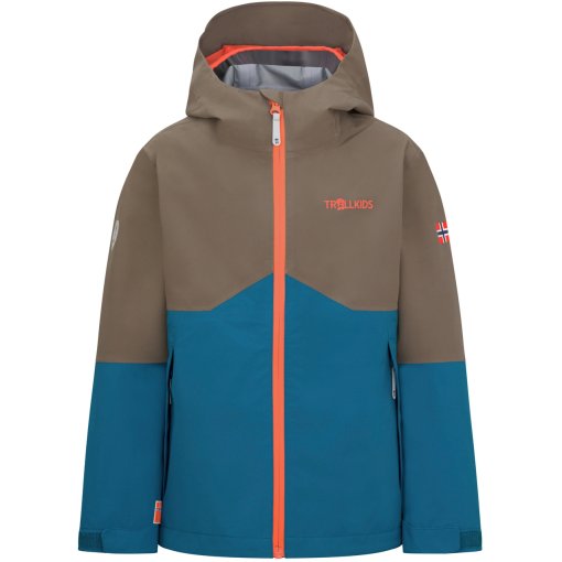 Foto de Trollkids Chaqueta Niño - Gjende - Mocca Brown/Atlantic Blue/Glow Orange