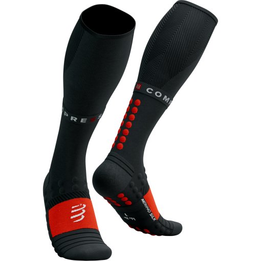 Produktbild von Compressport Full Winter Run Kompressionssocken - black/high risk red