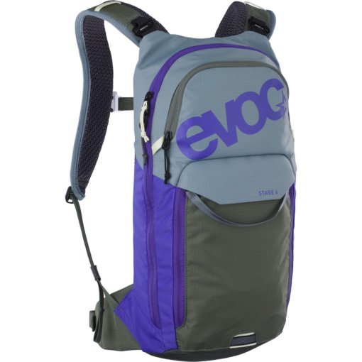 Photo produit de EVOC Sac à Dos + 2L Poche d&#039;Hydratation - Stage 6 - Steel - Violet - Dark Olive