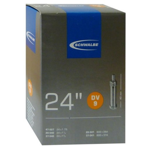 Chambre à Air Schwalbe SV 9C Pour Vélo 24 Pouces - Valve Presta, Noir, Largeur 3/4 à 1.1 Pouce