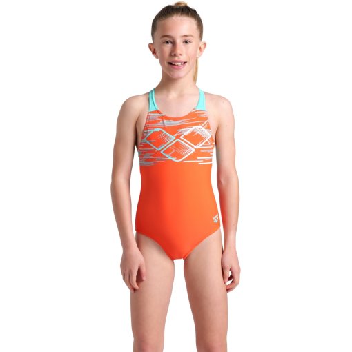 Foto de arena Traje de Baño Niña - Feel Pastime V Back - Calypso Coral/Water