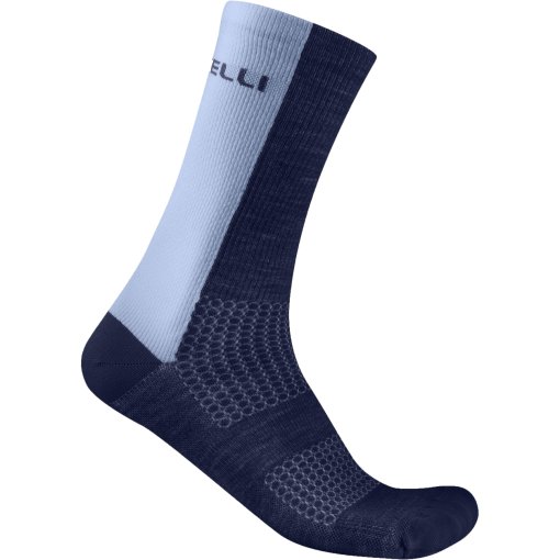 Photo produit de Castelli Logo 18 Merino Chaussettes - belgian blue/steel fade 424