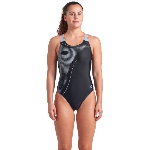 Foto de arena Traje de Baño Mujer - Feel Bright Glare V Back - Negro/Sea Foam