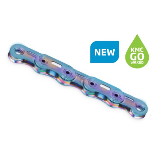 Billede af KMC XSL-Flat Kæde - WAXED | 12/13 -trins - 126 Kædeled | aurora blue