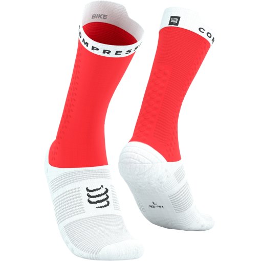 Foto de Compressport Calcetines de Compresión - Pro Racing v4.0 Bike - fluo red/white