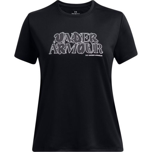 Foto de Under Armour Camiseta de Manga Corta Niña - UA Tech™ Wordmark - Negro/Castlerock/Blanco